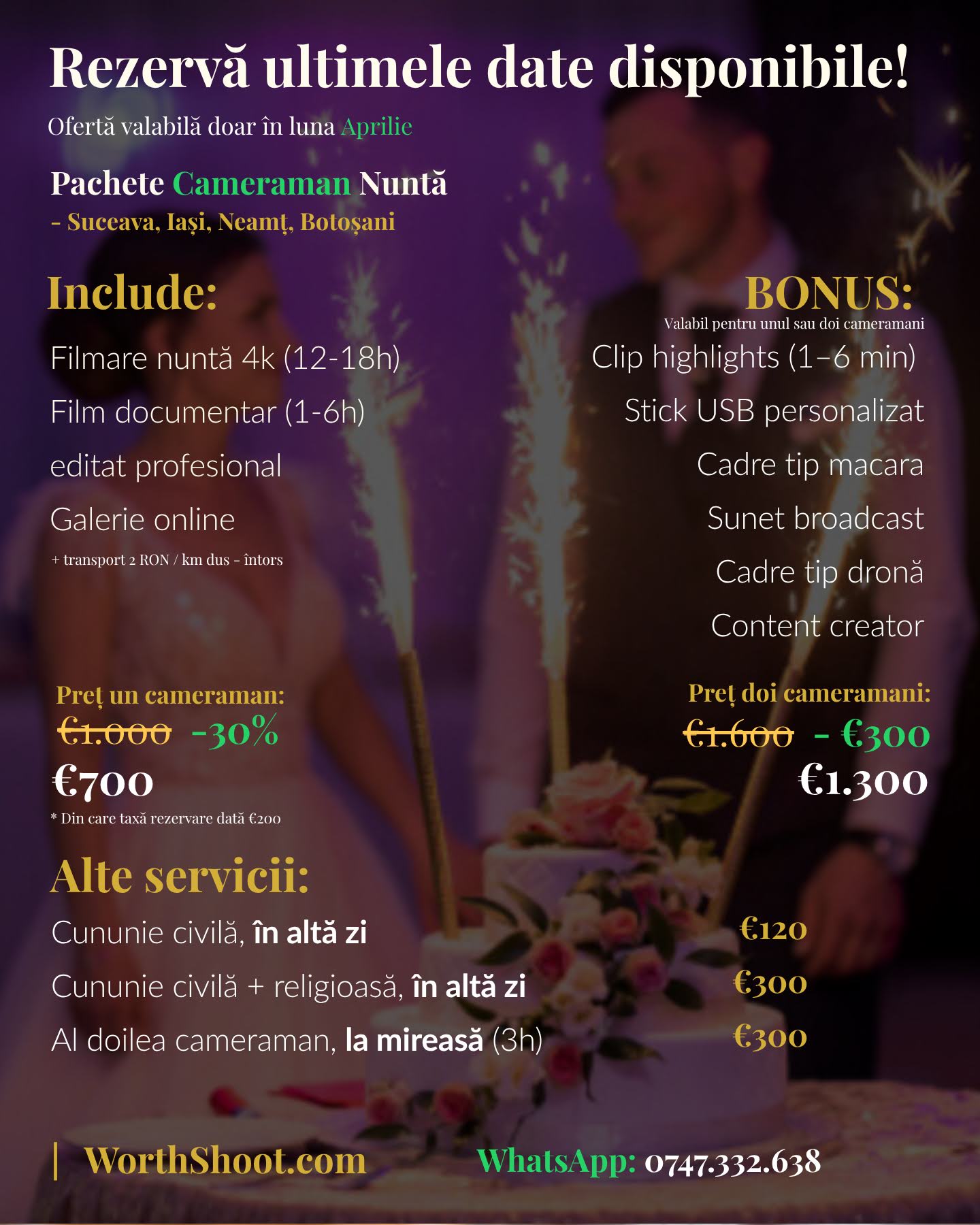 fotograf suceava · Pachet Cameraman Nunta